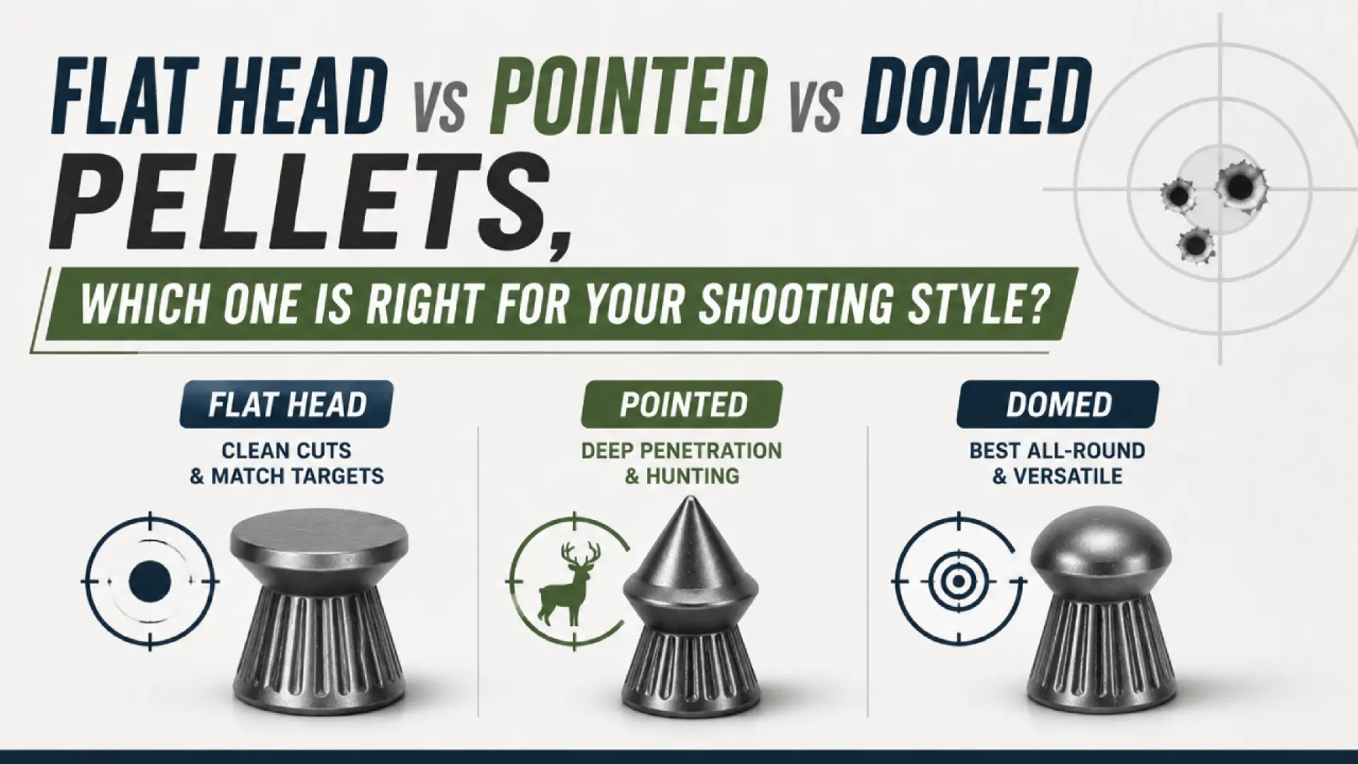 Flat Head vs Pointed vs Domed Pellets, Which One is Right for Your Shooting Style?